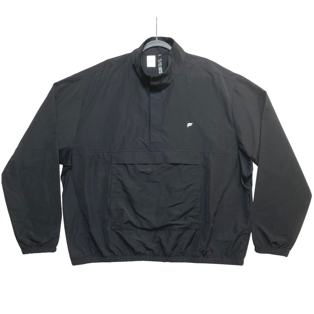 Fabletics Anorak Jacket Mens XXL Black Windbreaker Snap JT2459149-0001-15060
